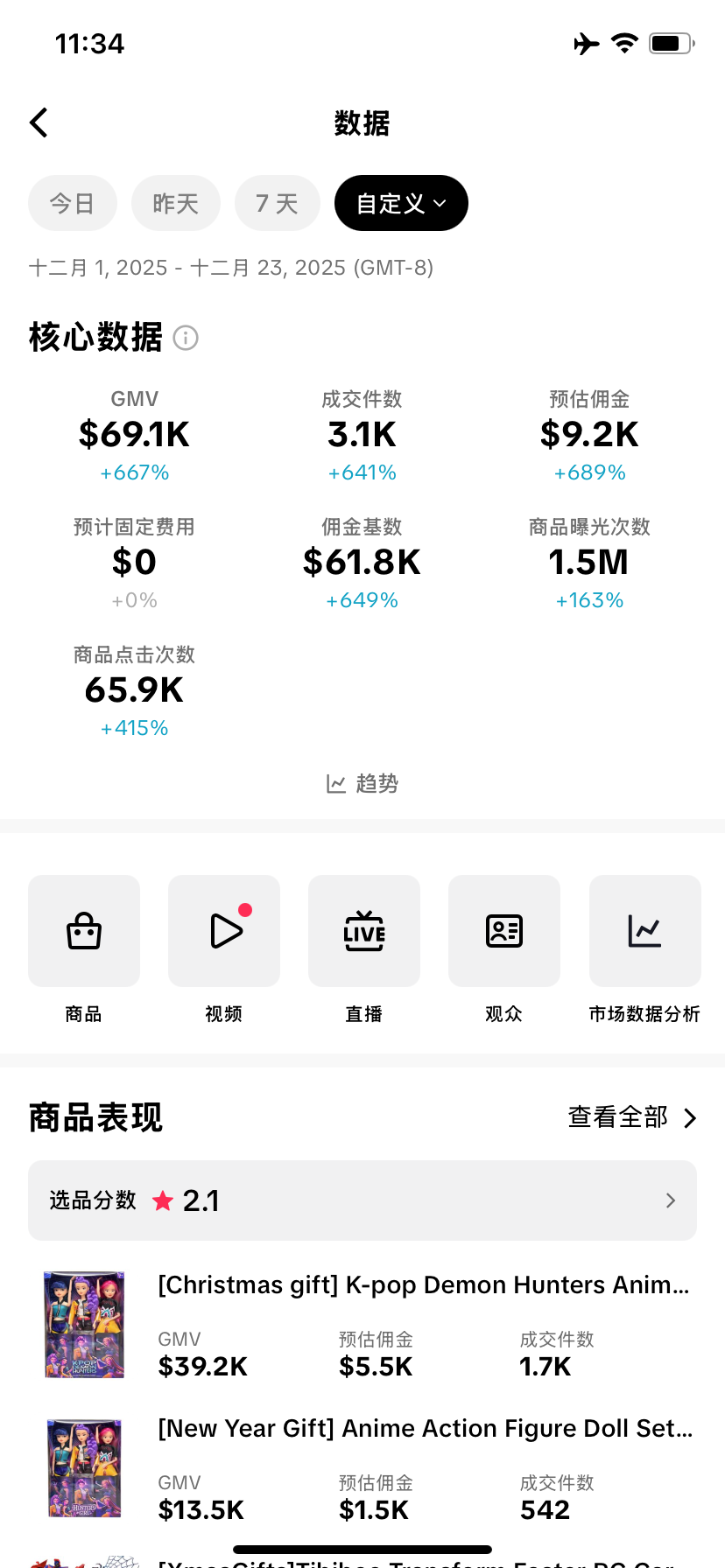 部分账号数据 screenshot